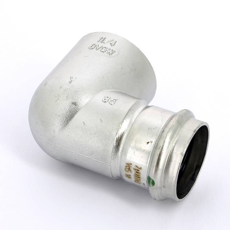 Угольник переходной Viega Sanpress Inox 90° 35х1 1/4 пресс-В компактный нержавеющая сталь 437053