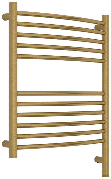 Полотенцесушитель электрический Сунержа Богема 3.1 выгнутая 600x500 мм МЭМ нижнее правое подключение латунь состаренная 05160036050