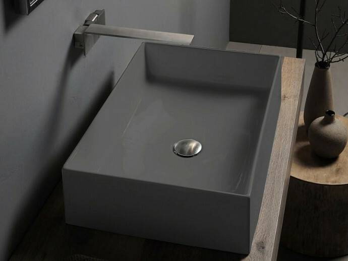 Раковина накладная Scarabeo Teorema 2.0 60x40 см без отверстия для смесителя Lava BIOKER 5101/37BK