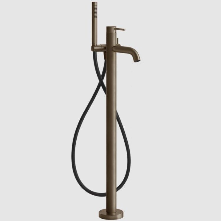 Смеситель для ванны и душа, Gessi, 316 Bath-Shower, напольный, цвет-Coffee Bronze Brushed PVD
