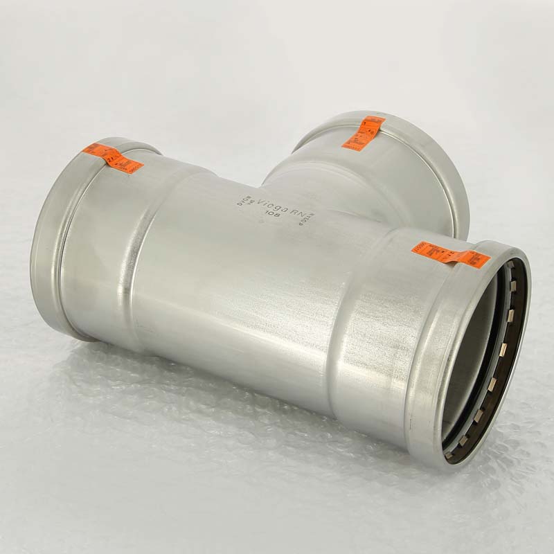 Тройник пресс Viega Sanpress Inox 108 мм нержавеющая сталь 482763