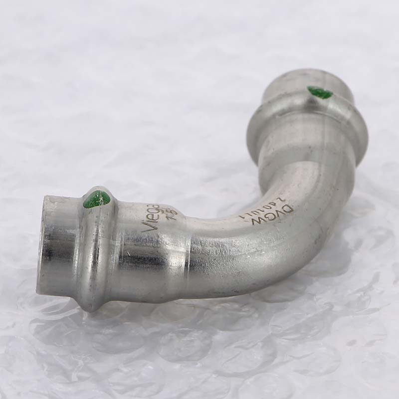 Отвод пресс 90° Viega Sanpress Inox нержавеющая сталь 15 мм 435639