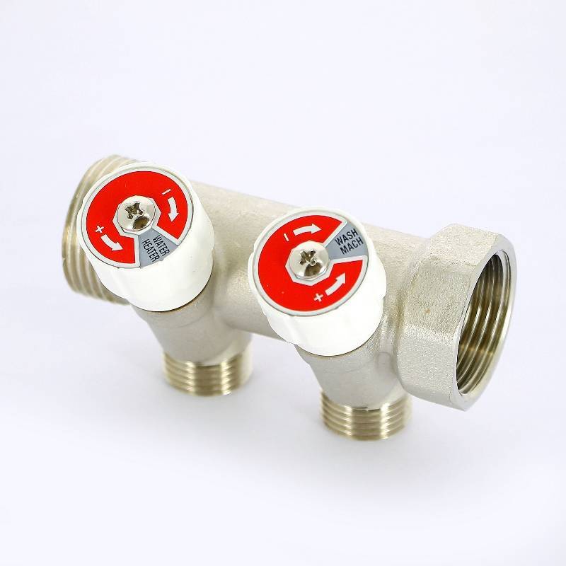 Коллектор никелированный Uni-Fitt 1 НВ 2 выхода 1/2 Н 40 мм 404N4220