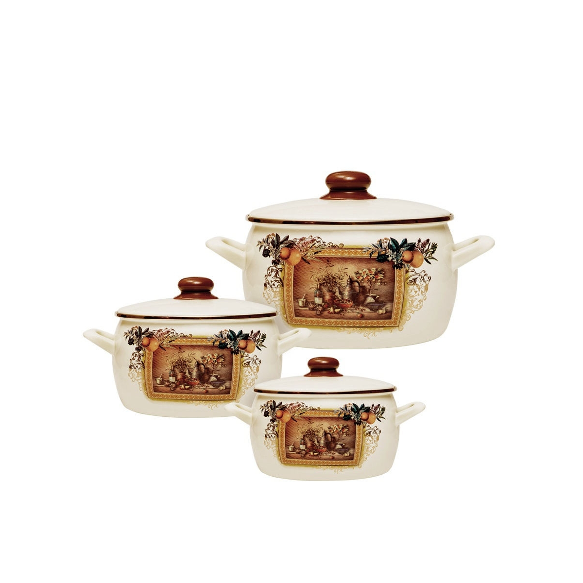 Набор кастрюль Metrot Картина эмалированная сталь 6 предметов 178878