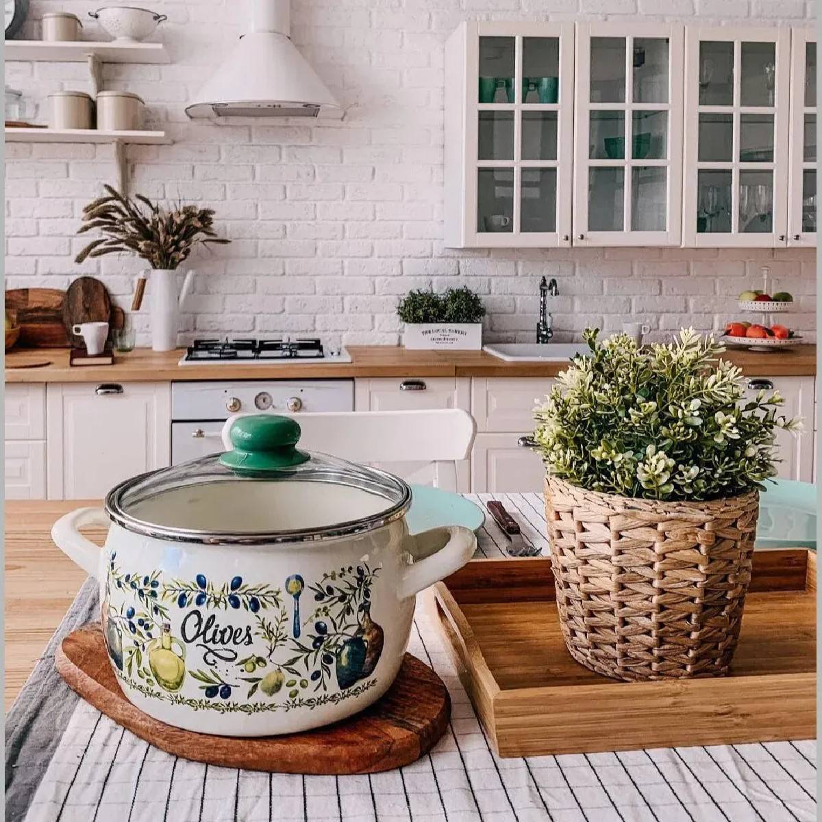 Кастрюля эмалированная Metrot Олива 3 л 7301