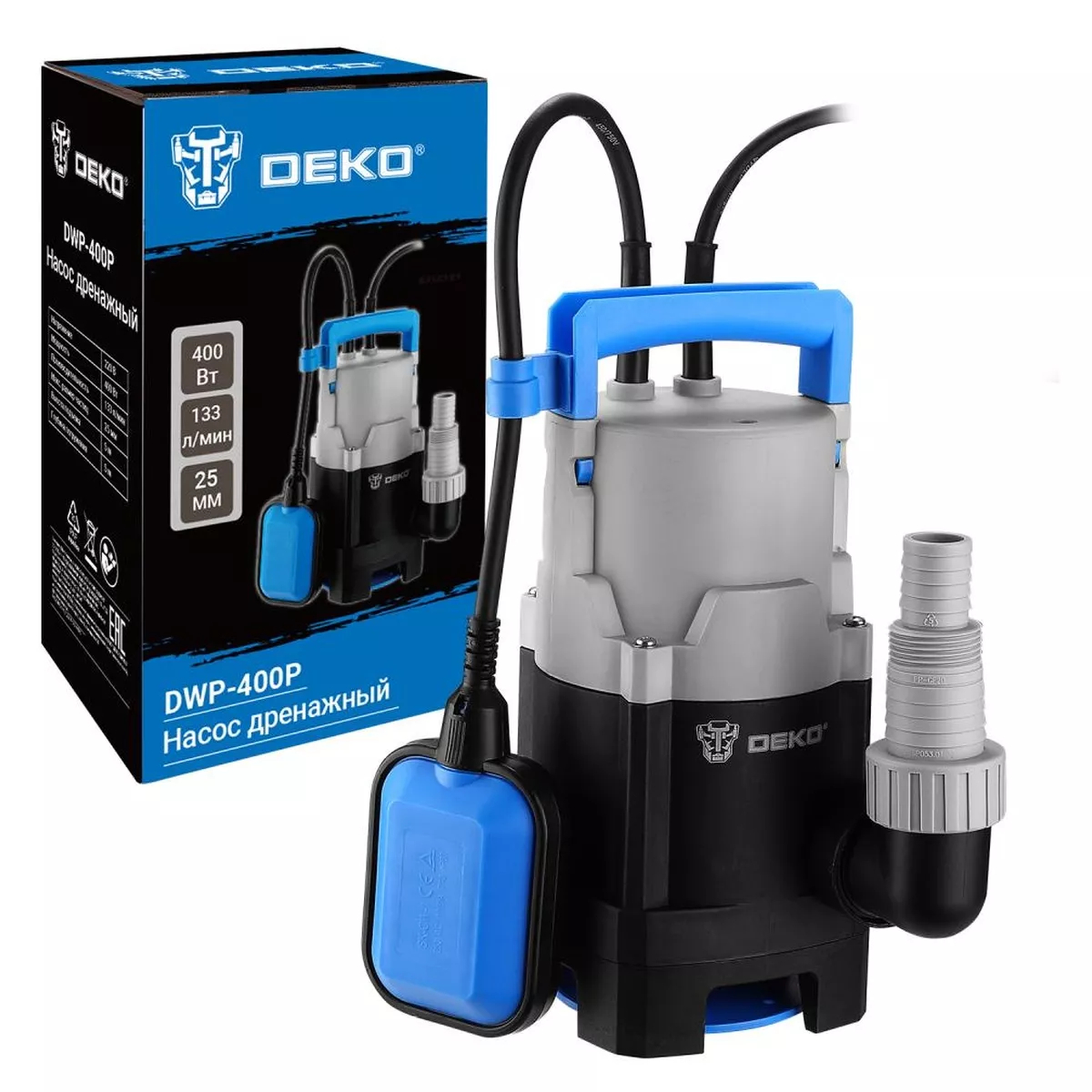 Насос дренажный DEKO DWP-400P 400 Вт