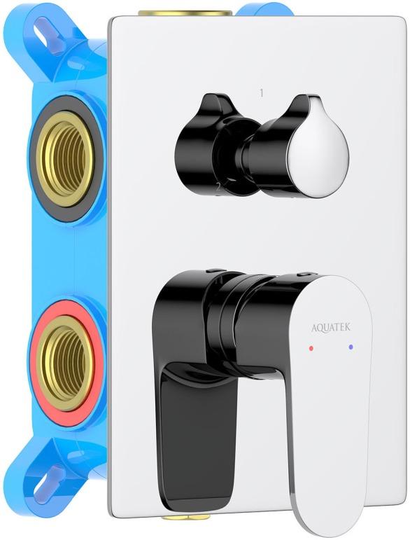 Смеситель для ванны Aquanet Oberon скрытого монтажа 3 режима AQ1247CR