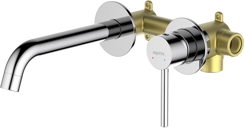 Смеситель для раковины Aquanet Европа AQ1313CR настенный скрытого монтажа хром AQ1313CR