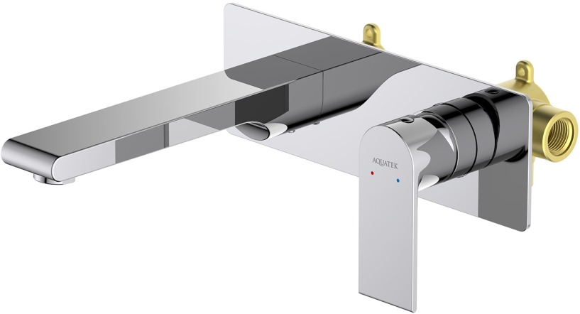 Смеситель для раковины Aquanet Лира настенный комплект со скрытой частью хром AQ1413CR