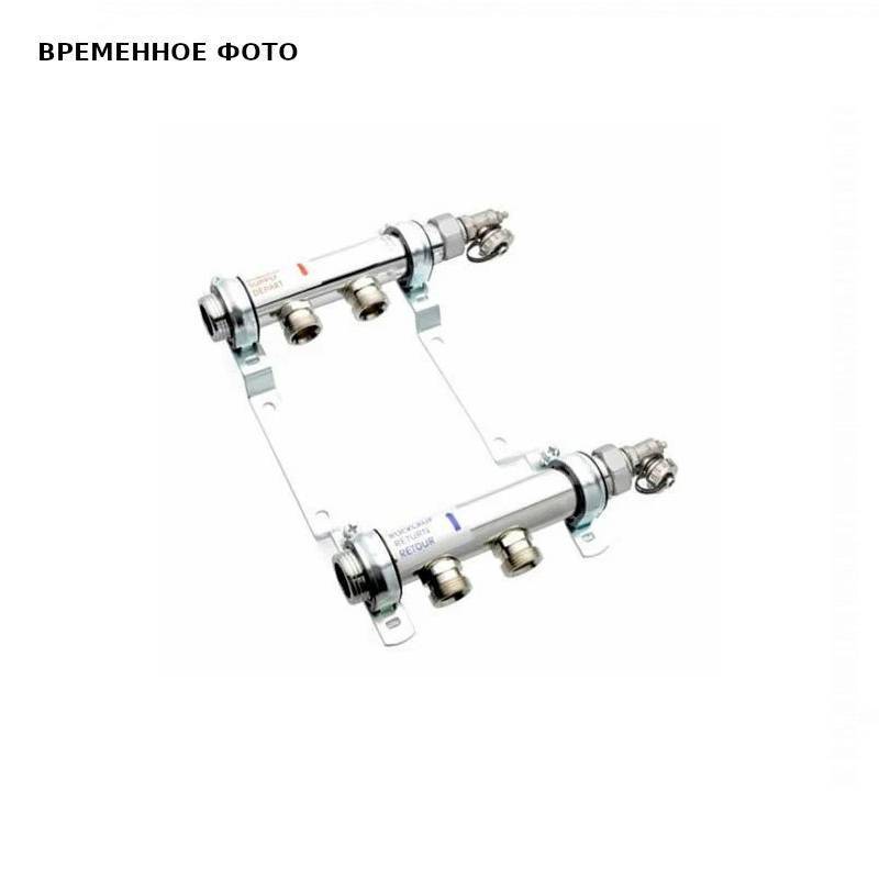 Коллекторная группа REHAU HLV 1 x 2 выхода 3/4 EK из нержавеющей стали с воздухоотводчиком 110202