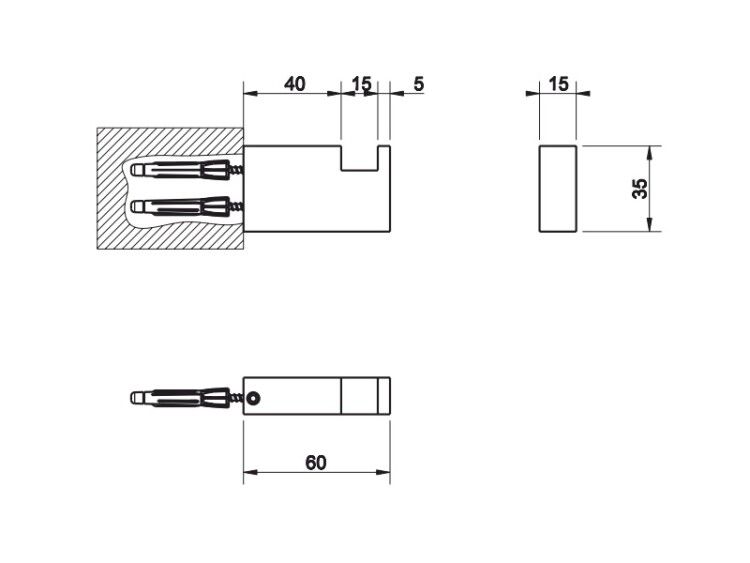 Крючок Gessi Rettangolo 15x60x35 мм Finox 20921149