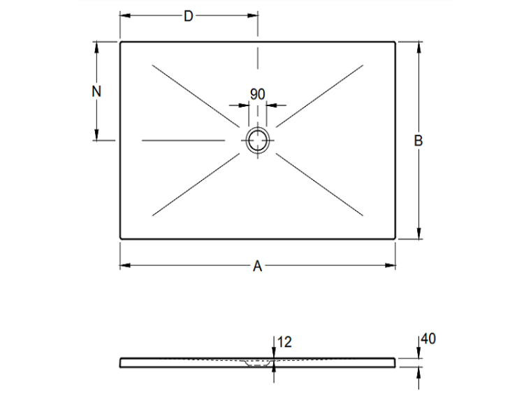 Душевой поддон Villeroy & Boch Subway Infinity 1400x900x40 мм альпийский белый 6231S401