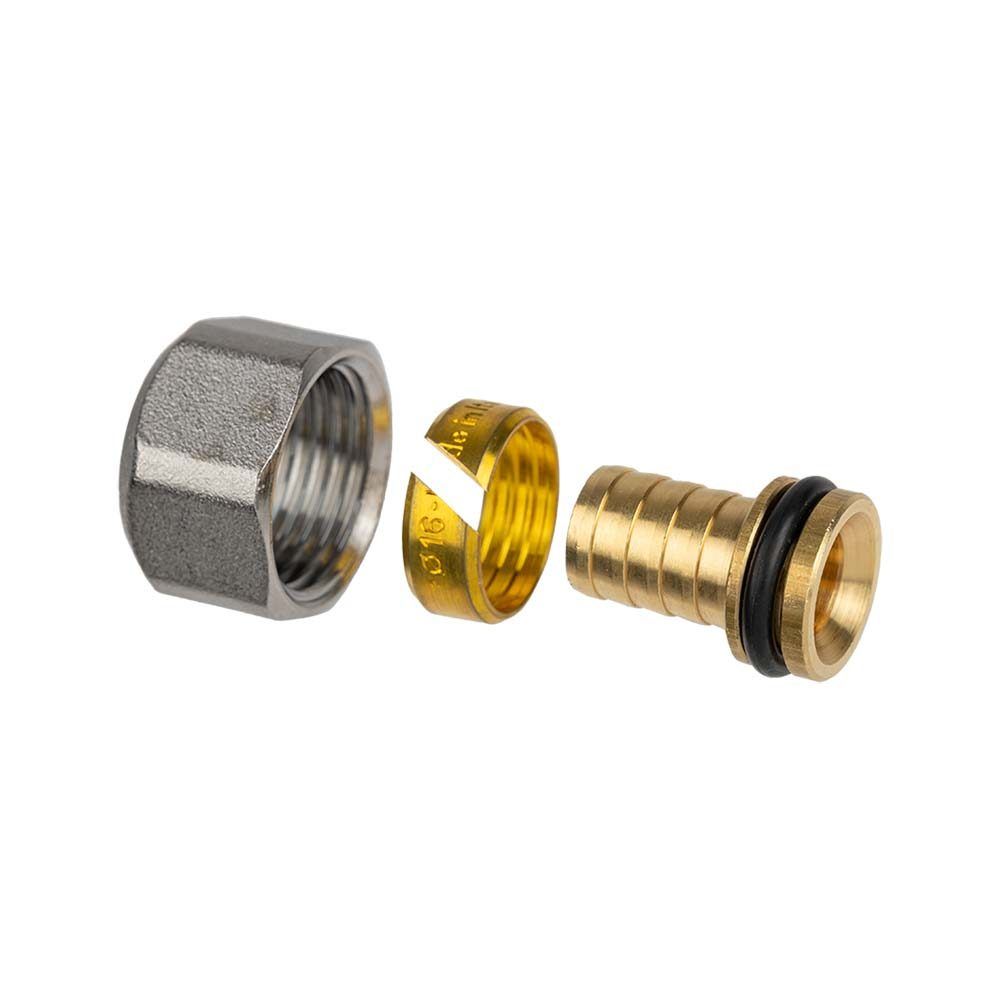 Адаптер зажимной Usystems Flex латунный PE-X 16x2.2-3/4 ВР Евроконус 1010183