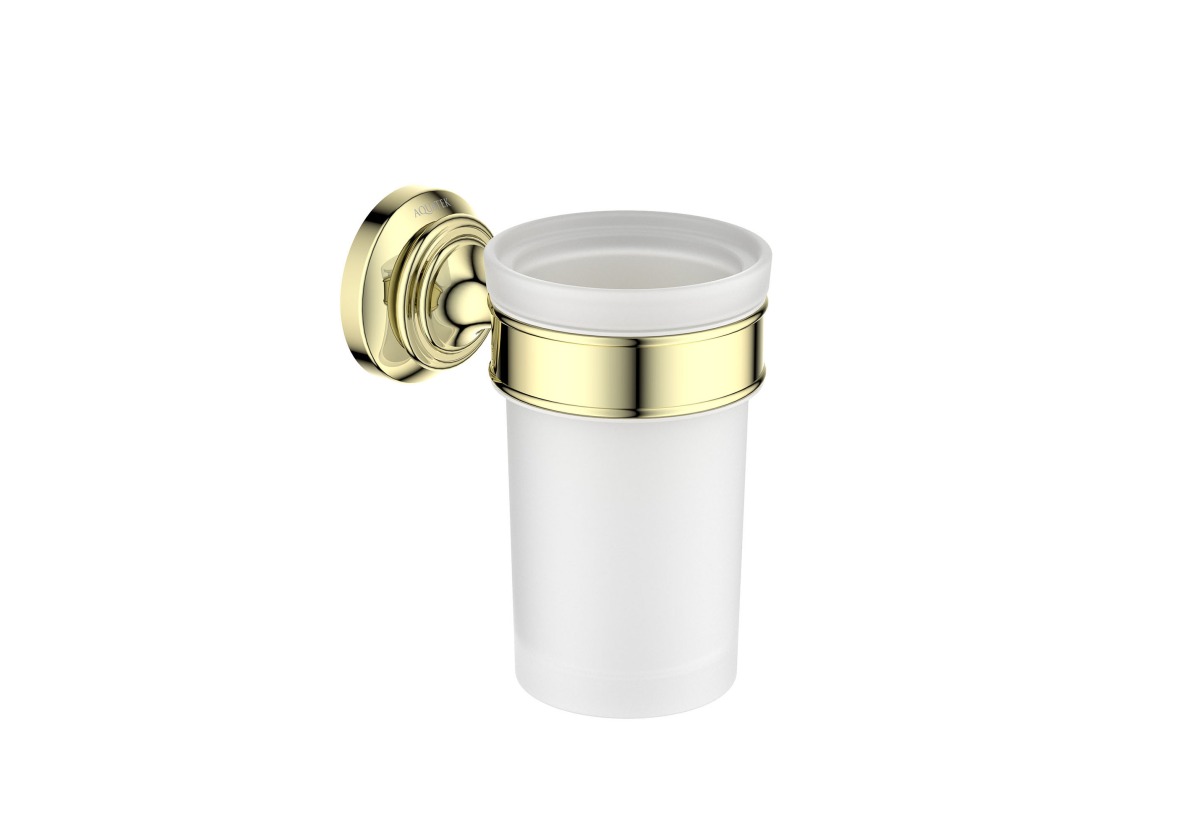 Стакан с держателем Aquanet Классик полированное золото AQ4527PG