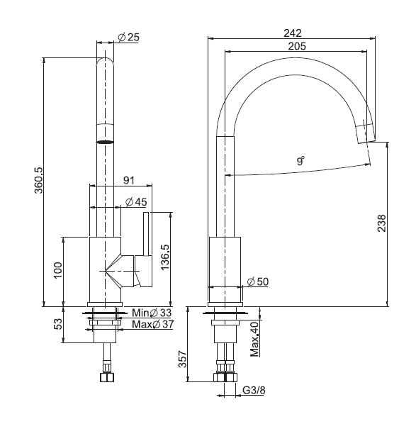 Смеситель для кухни FIMA Carlo Frattini Spillo Steel нержавеющая сталь F7057BINOX