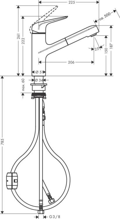 Смеситель для кухни Hansgrohe Focus M42 Eco хром 71865000