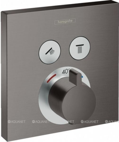 Термостат для душа Hansgrohe ShowerSelect на 2 потребителя шлифованный черный хром 15763340