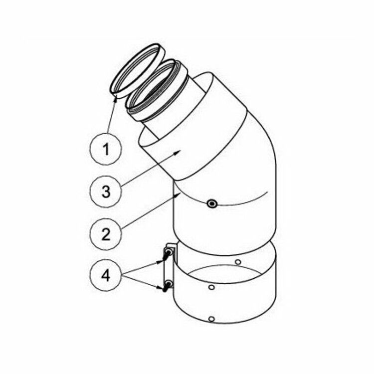 Отвод коаксиальный Protherm 45° 60/100 мм 0020199404