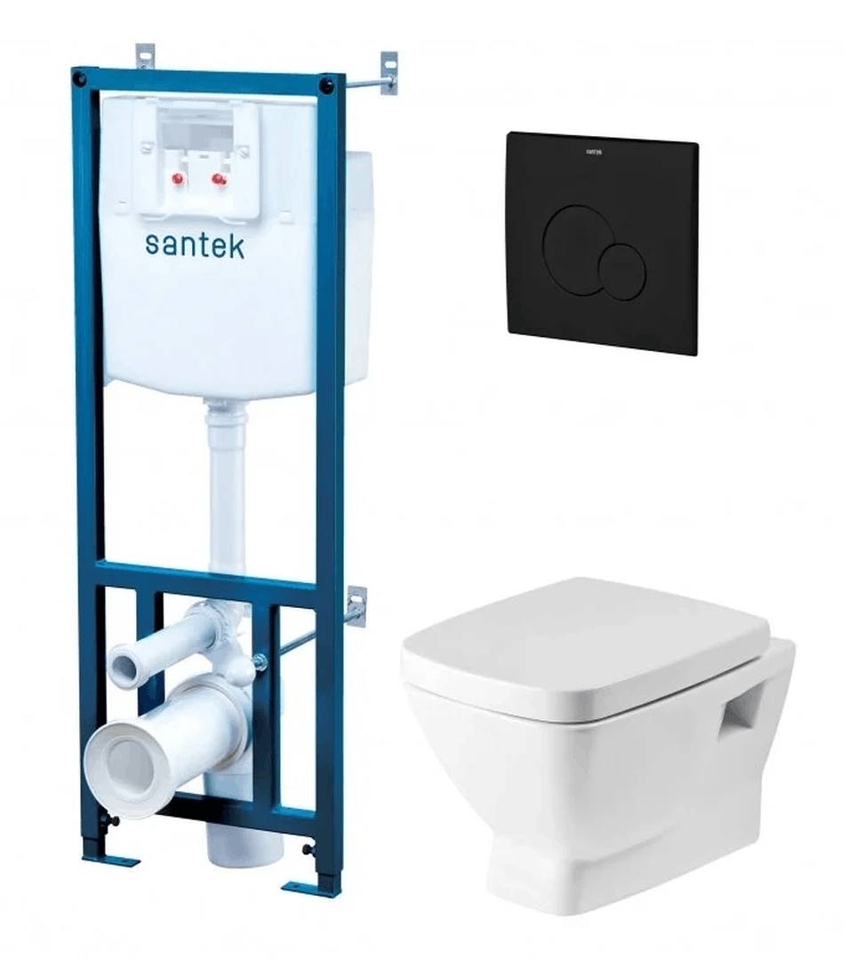 Комплект инсталляция с подвесным унитазом Santek Нео черная матовая панель 1.WH50.1.776