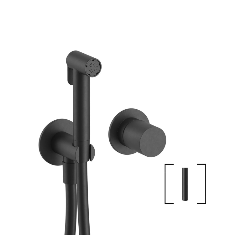 Гигиенический душ со смесителем Fantini Nostromo Small Deep Black PVD 50S1E857B