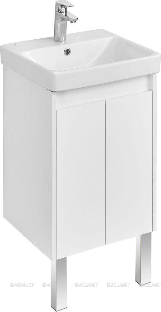 Тумба под раковину Aquaton Сканди Doors 45 Белый глянец/Белый матовый 1A278701SD010