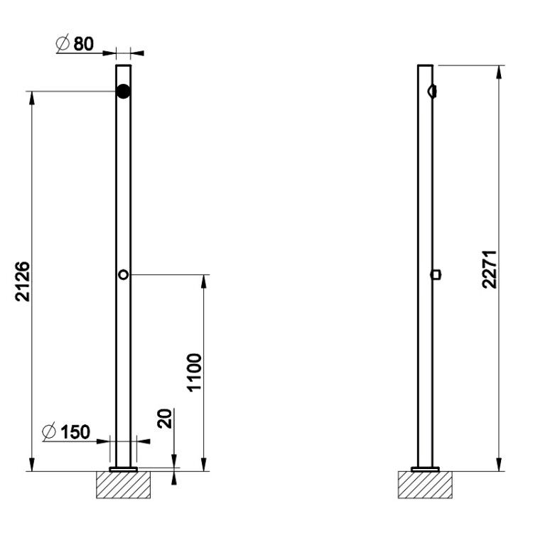 Душевая стойка Gessi Outdoor уличная на 1 выход цвет Steel Brushed 63209239