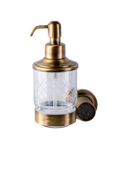 Дозатор для жидкого мыла Boheme Royal Cristal подвесной бронза черный кристалл 10932-BR-B