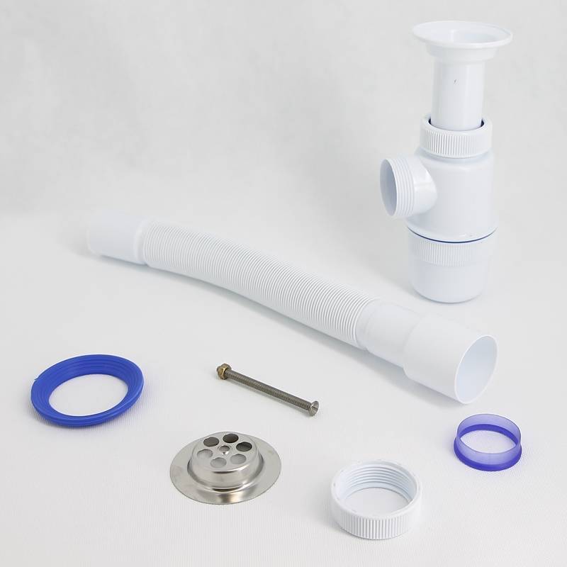 Сифон для мойки Wirquin Элит 1 1/2х40 мм с литым выпуском и гофрой 40х40/50 мм 30980617