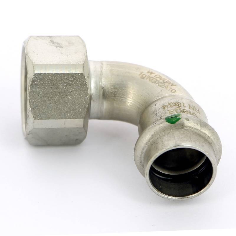 Угольник переходной Viega Sanpress Inox 90° 18х3/4 пресс-В нержавеющая сталь 437107