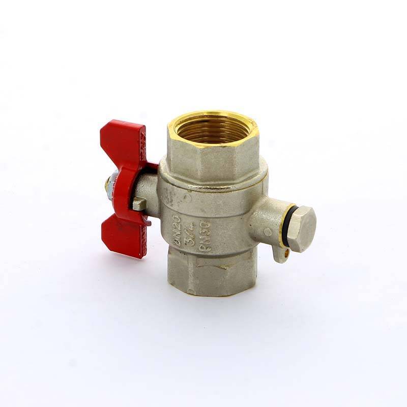 Кран шаровой Tiemme ВВ 3/4 дюйма с отверстием для термометра 2980001