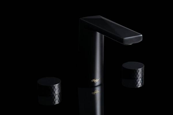 Смеситель для раковины Boheme Venturo врезной на 3 отверстия Ice черный матовый 150-B-ICE