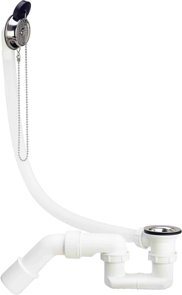 Слив-перелив для ванны Viega с цепочкой и пробкой 40/50 мм пластик 311537