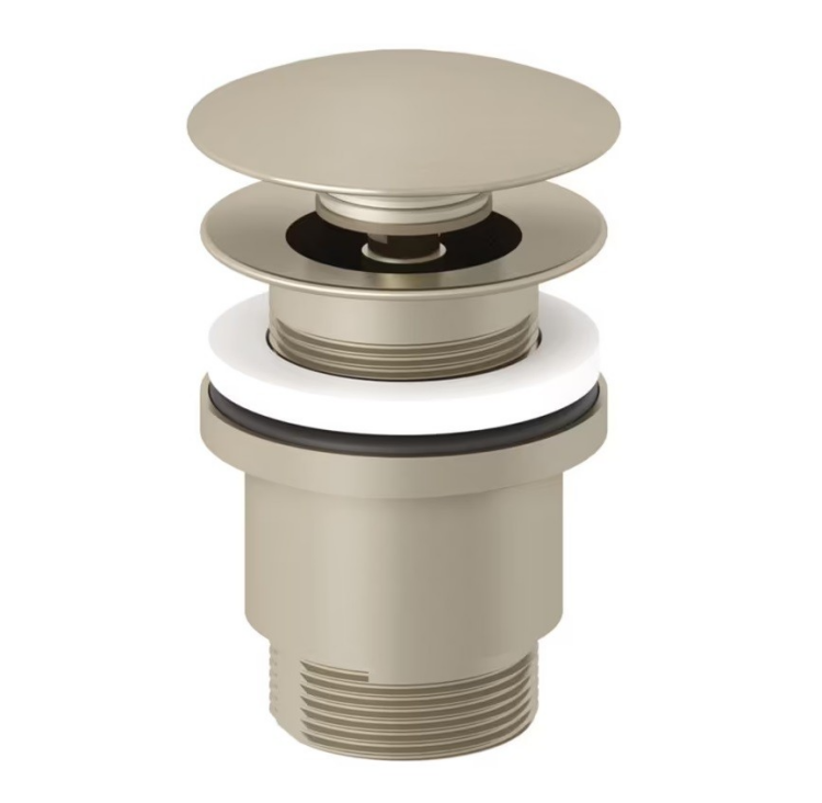Донный клапан Kludi 1 1/4 Push-Open для раковины с переливом цвет Nickel Brushed PVD 10426N500