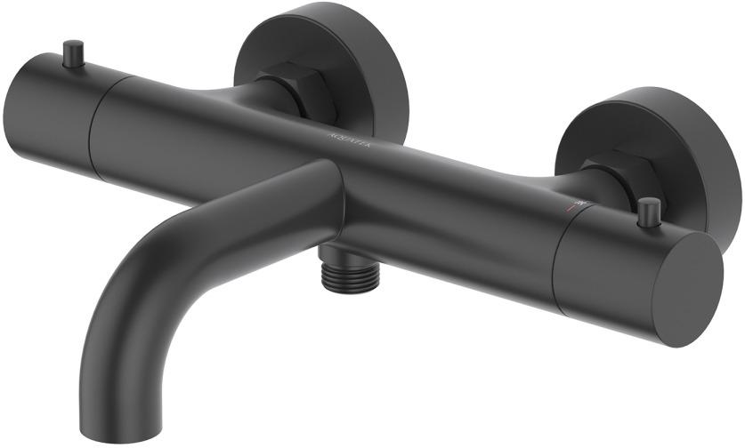 Смеситель для ванны термостатический Aquanet Европа матовый черный AQ1343MB