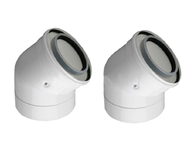 Отвод дымохода 45° De Dietrich DY 132 80/125 мм 2 шт. 84887532