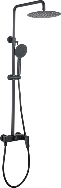 Душевая система со смесителем для душа Aquanet Вега 3jet 250 мм матовый черный AQ2060MB