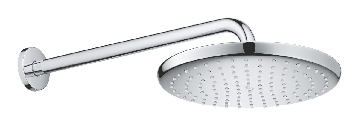 Верхний душ GROHE Tempesta 250 с кронштейном 380 мм хром/белый 26668000