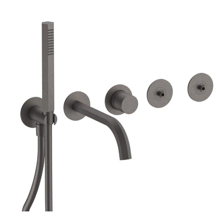 Смеситель для ванны и душа Fantini Venezia by Venini настенный встраиваемый цвет Matt Gun Metal PVD 29P5S719SB