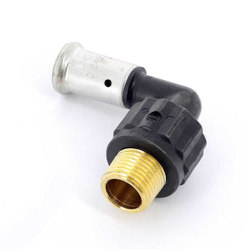 Угольник 90° пресс с наружной резьбой HENCO PVDF 16x1/2 5PK-1604