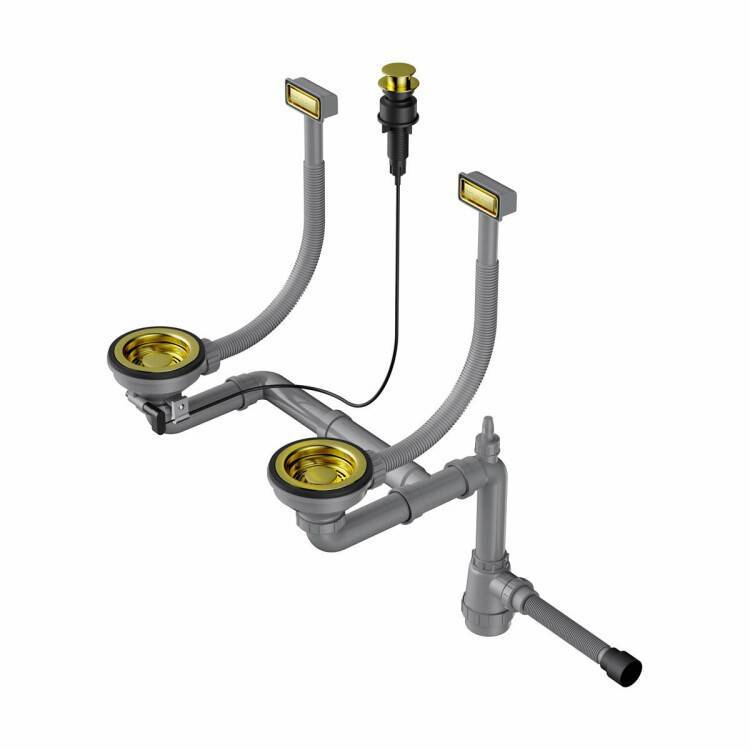 Слив-перелив для двухчашевой мойки OMOIKIRI WK-2-LG-A светлое золото 4956495