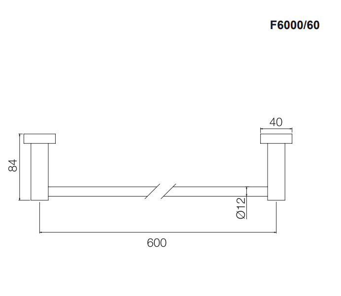 Полотенцедержатель Fima Carlo Frattini Accessori 600 мм черный матовый F600060NS.