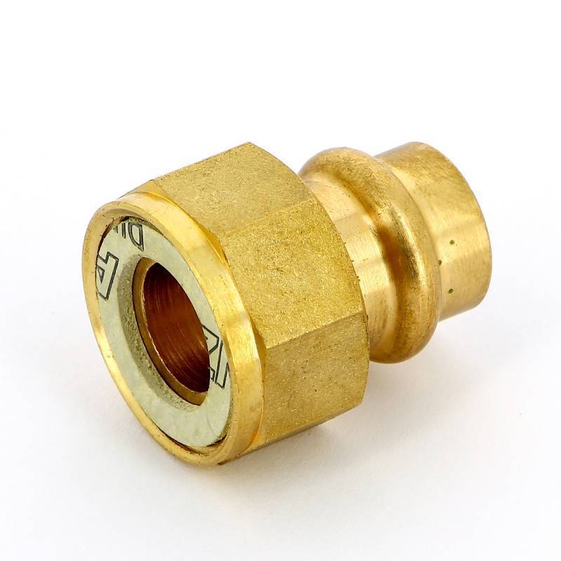 Муфта пресс IBP >B< Press 15 мм х 3/4 дюйма с накидной гайкой бронза P4355 01506000