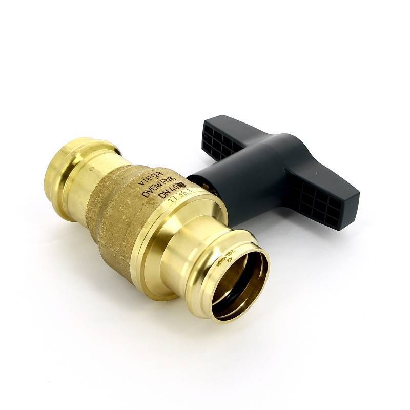 Кран шаровой Viega Easytop пресс 42 мм бронза SC-Contur 746421