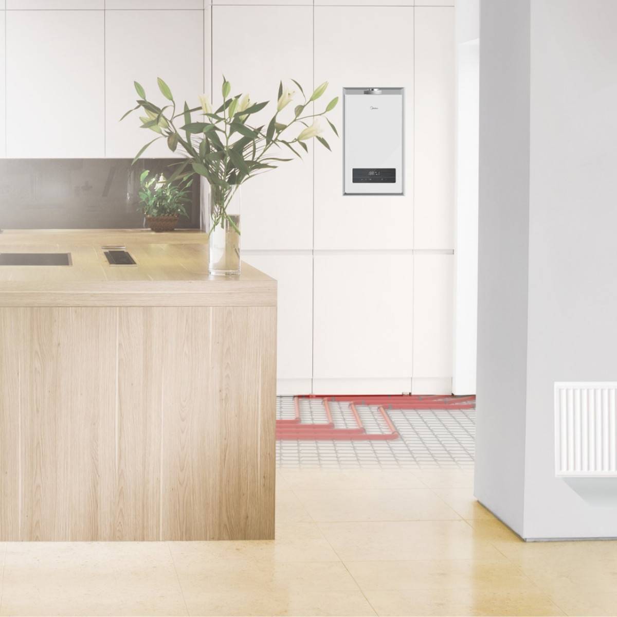 Котел газовый конвекционный Midea NEMAN двухконтурный MGB-18-2F