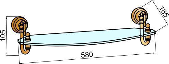 Полка стеклянная подвесная Boheme Medici бронза 10607