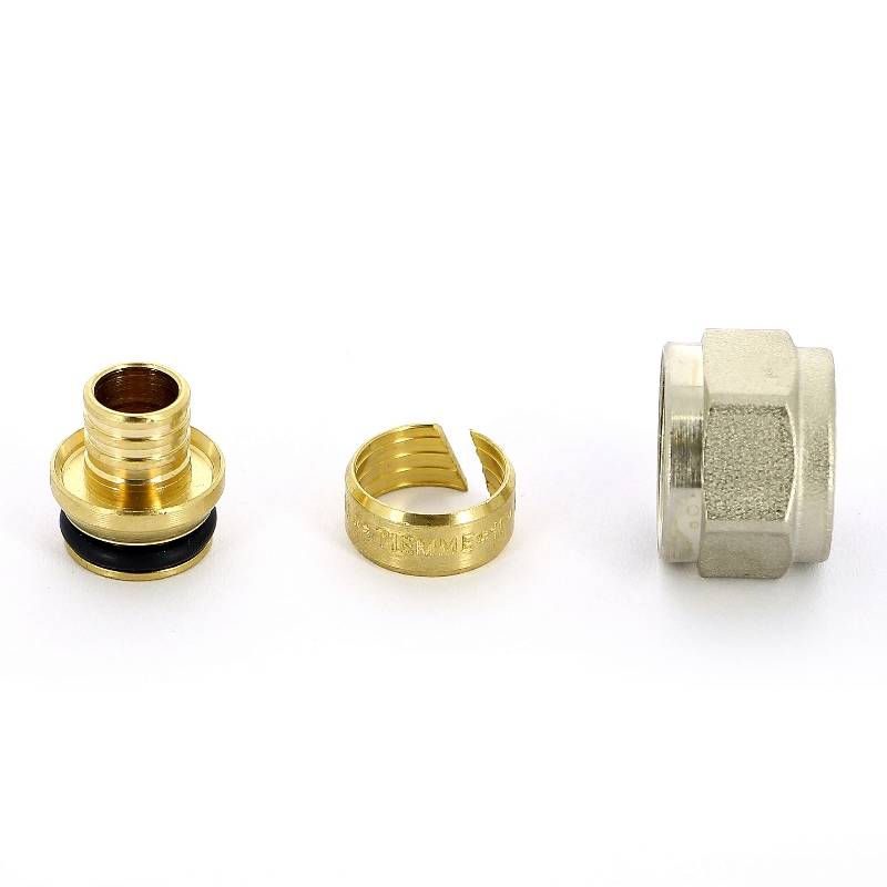 Соединитель обжимной Tiemme евроконус для труб PEX 16(2.2)х1/2 EK 1440G0037