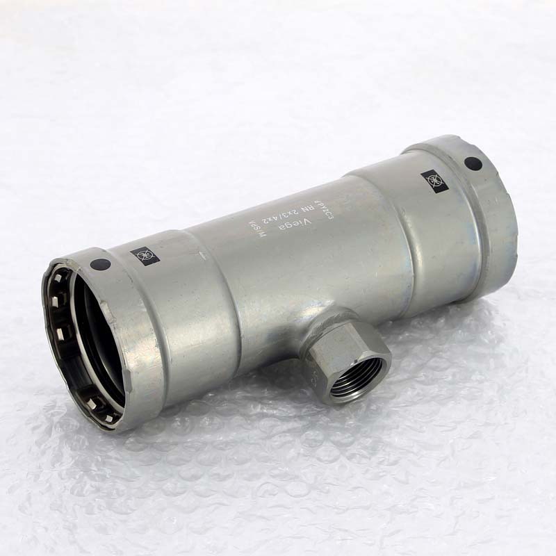 Тройник пресс-ВР оцинкованная сталь Viega Megapress 2x3/4x2 695255