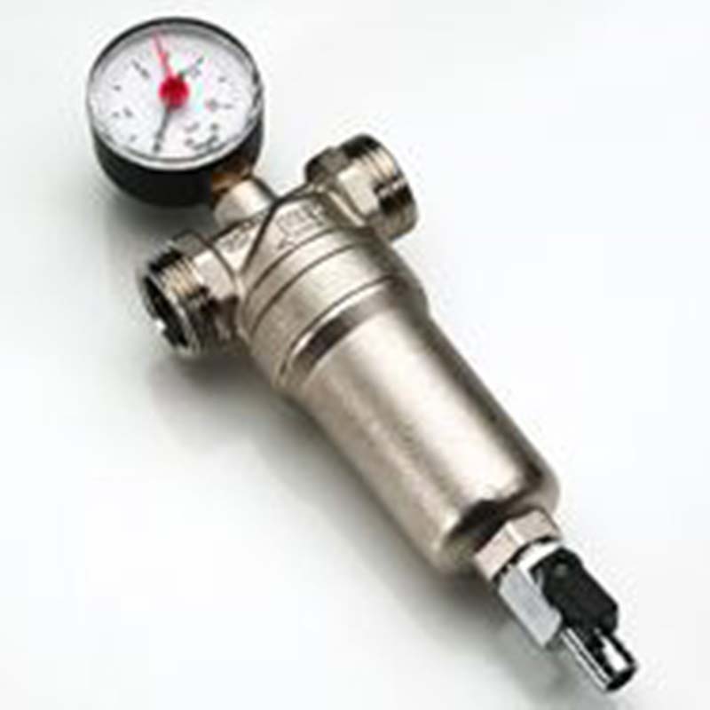 Фильтр промывной Tiemme с манометром 1/2х3/4 латунная колба 3130007