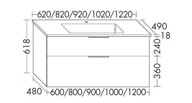 Тумба с раковиной burgbad Eqio 820x490x618 мм подвесная Caramel oak decor SHCB082F6423C0001G0252
