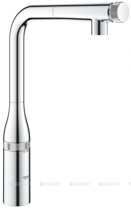 Смеситель для кухонной мойки GROHE Essence SmartControl с выдвижным L-изливом хром 31615000